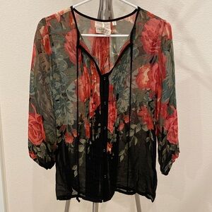 Anthropologie One Fine Day Rose Blouse